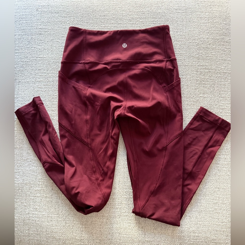 Women’s lululemon red leggings size 6 27 inch length